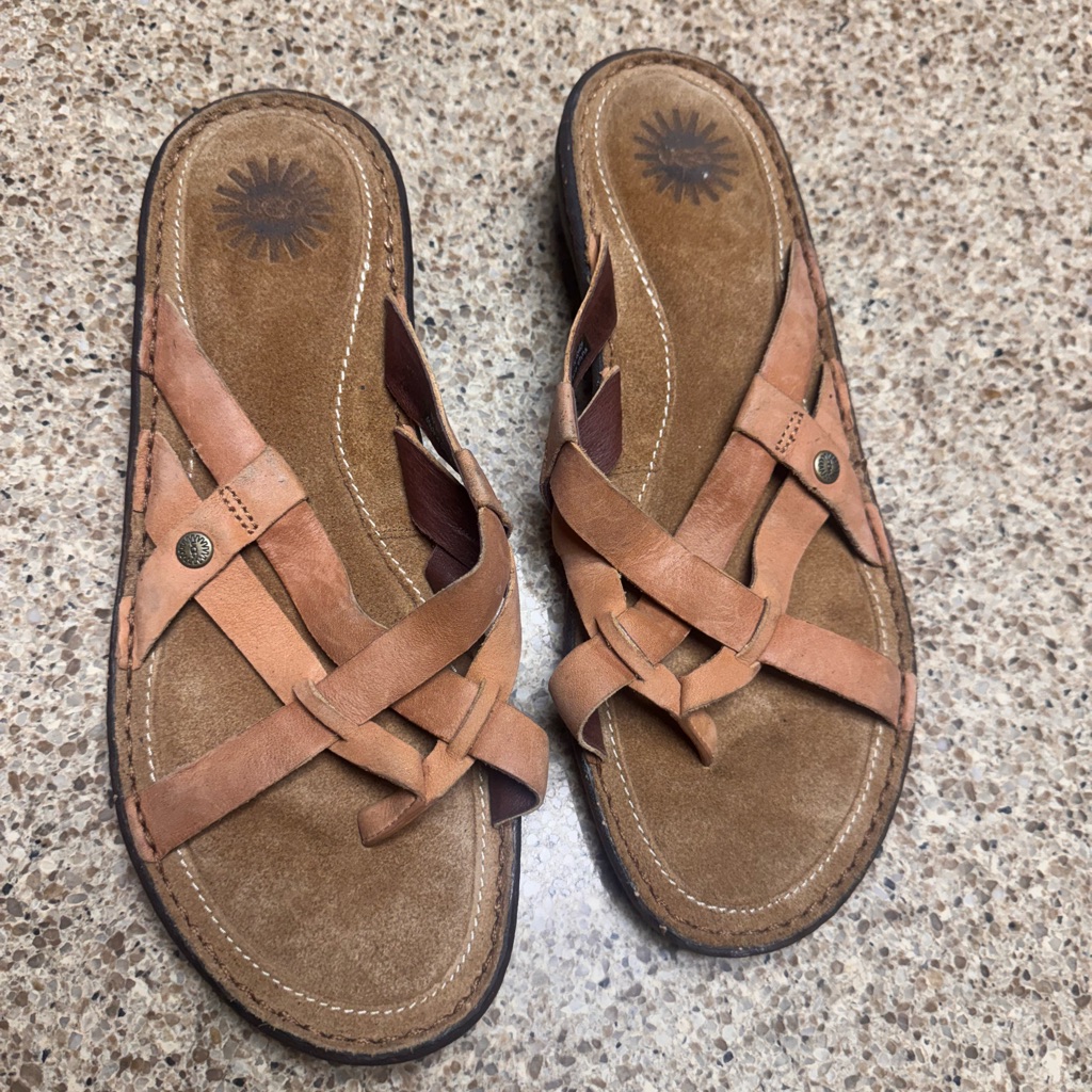 Ugg Lanni Brown Leather Sandals